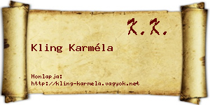 Kling Karméla névjegykártya